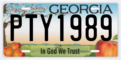 GA license plate PTY1989