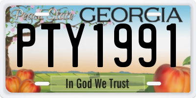 GA license plate PTY1991