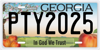 GA license plate PTY2025