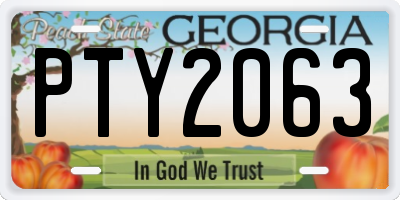 GA license plate PTY2063