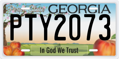 GA license plate PTY2073