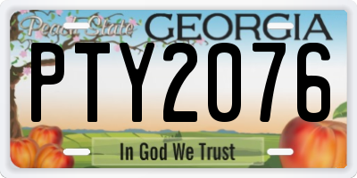 GA license plate PTY2076