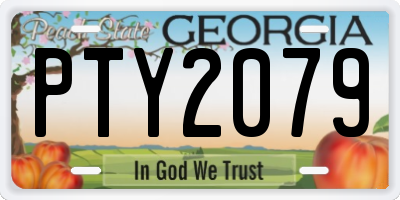 GA license plate PTY2079