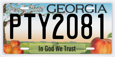 GA license plate PTY2081
