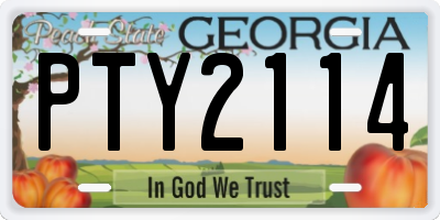 GA license plate PTY2114