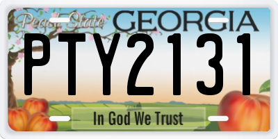 GA license plate PTY2131