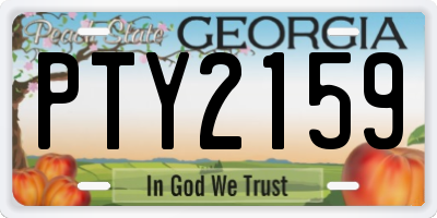 GA license plate PTY2159