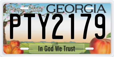 GA license plate PTY2179