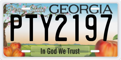 GA license plate PTY2197