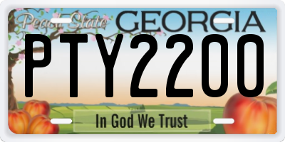 GA license plate PTY2200
