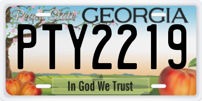 GA license plate PTY2219