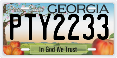 GA license plate PTY2233