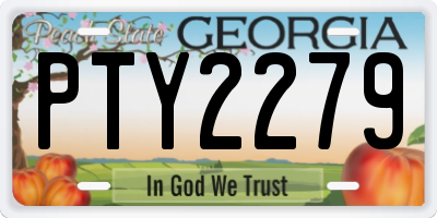 GA license plate PTY2279