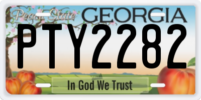 GA license plate PTY2282