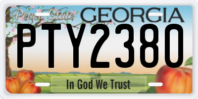 GA license plate PTY2380