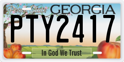 GA license plate PTY2417