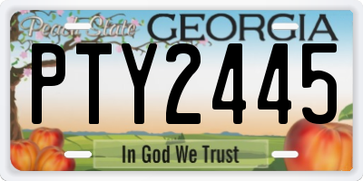 GA license plate PTY2445