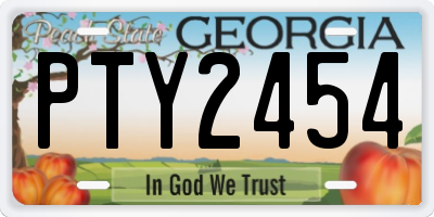 GA license plate PTY2454