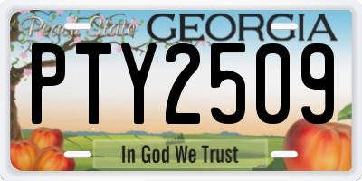 GA license plate PTY2509