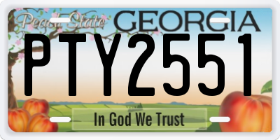 GA license plate PTY2551