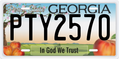 GA license plate PTY2570