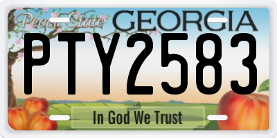 GA license plate PTY2583