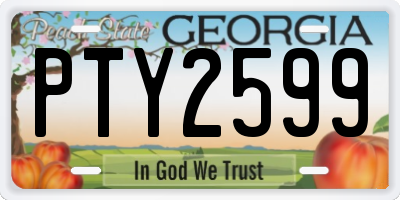 GA license plate PTY2599