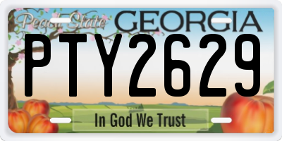 GA license plate PTY2629