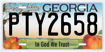GA license plate PTY2658