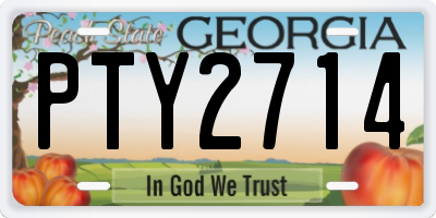 GA license plate PTY2714