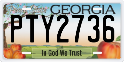 GA license plate PTY2736