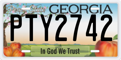 GA license plate PTY2742