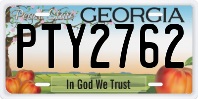 GA license plate PTY2762