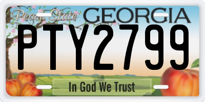 GA license plate PTY2799