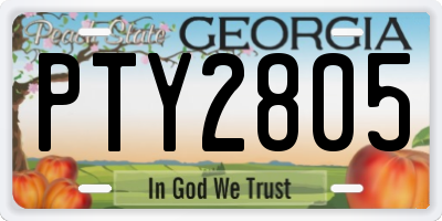 GA license plate PTY2805
