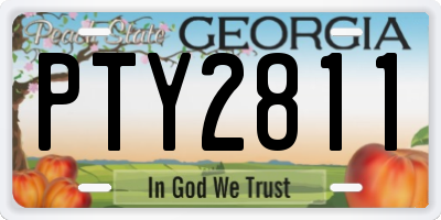 GA license plate PTY2811