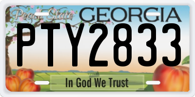 GA license plate PTY2833
