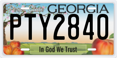 GA license plate PTY2840