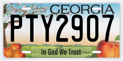 GA license plate PTY2907