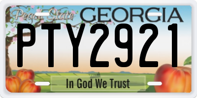 GA license plate PTY2921