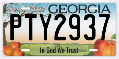 GA license plate PTY2937