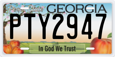 GA license plate PTY2947