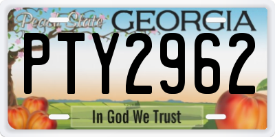 GA license plate PTY2962