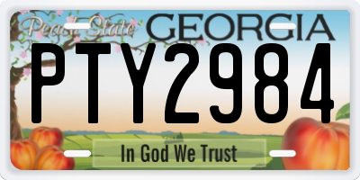 GA license plate PTY2984