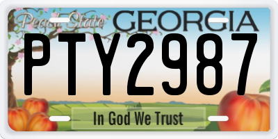 GA license plate PTY2987