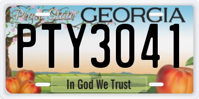 GA license plate PTY3041