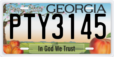 GA license plate PTY3145