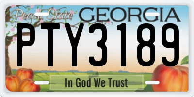 GA license plate PTY3189