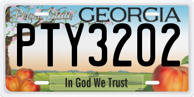 GA license plate PTY3202