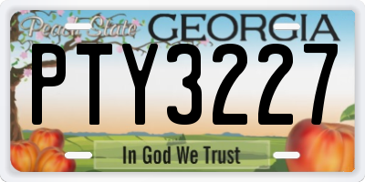 GA license plate PTY3227
